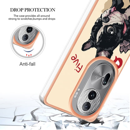 For OPPO Reno11 Pro 5G Global Electroplating Marble Dual-side IMD Phone Case(Lucky Dog) - Reno11 Pro Cases by buy2fix | Online Shopping UK | buy2fix