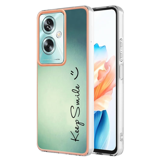 For OPPO A79 5G Global Electroplating Marble Dual-side IMD Phone Case(Smile) - OPPO Cases by buy2fix | Online Shopping UK | buy2fix