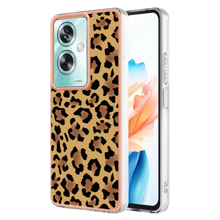 For OPPO A79 5G Global Electroplating Marble Dual-side IMD Phone Case(Leopard Print) - OPPO Cases by buy2fix | Online Shopping UK | buy2fix