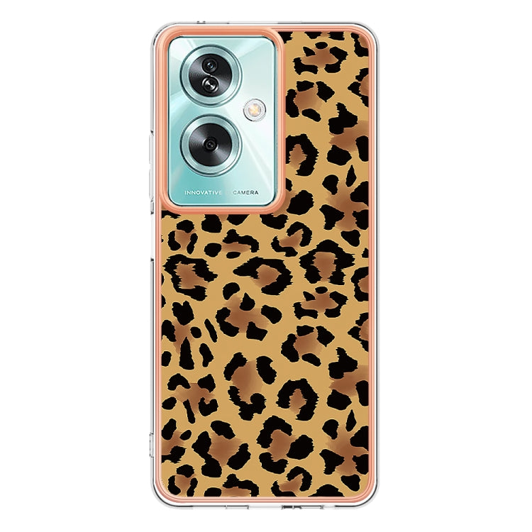 For OPPO A79 5G Global Electroplating Marble Dual-side IMD Phone Case(Leopard Print) - OPPO Cases by buy2fix | Online Shopping UK | buy2fix