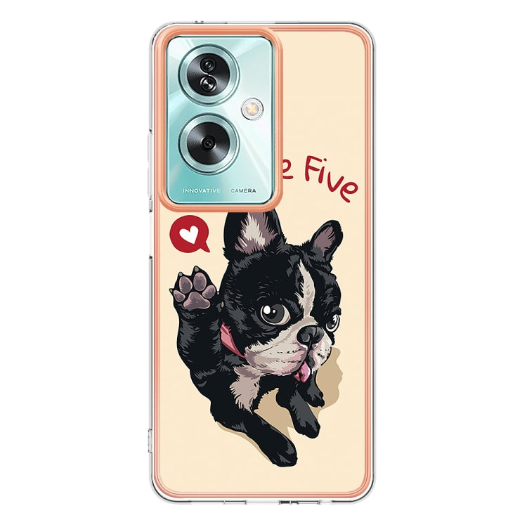 For OPPO A79 5G Global Electroplating Marble Dual-side IMD Phone Case(Lucky Dog) - OPPO Cases by buy2fix | Online Shopping UK | buy2fix