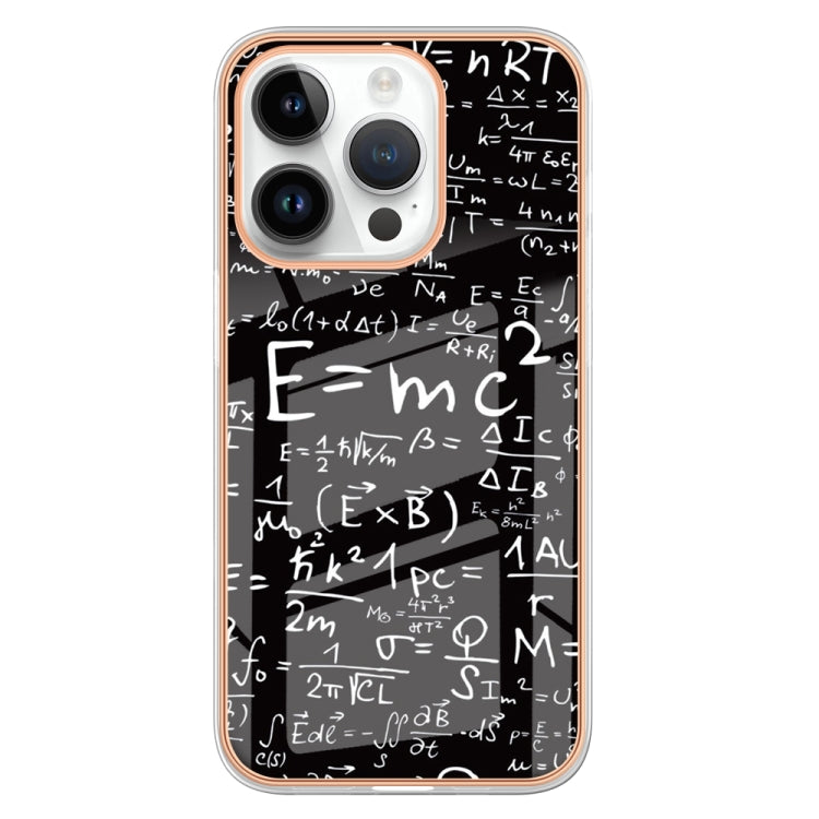 For iPhone 16 Pro Electroplating Marble Dual-side IMD Phone Case(Equation) - iPhone 16 Pro Cases by buy2fix | Online Shopping UK | buy2fix