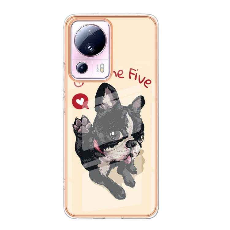 For Xiaomi 13 Lite 5G Electroplating Marble Dual-side IMD Phone Case(Lucky Dog) - 13 Lite Cases by buy2fix | Online Shopping UK | buy2fix