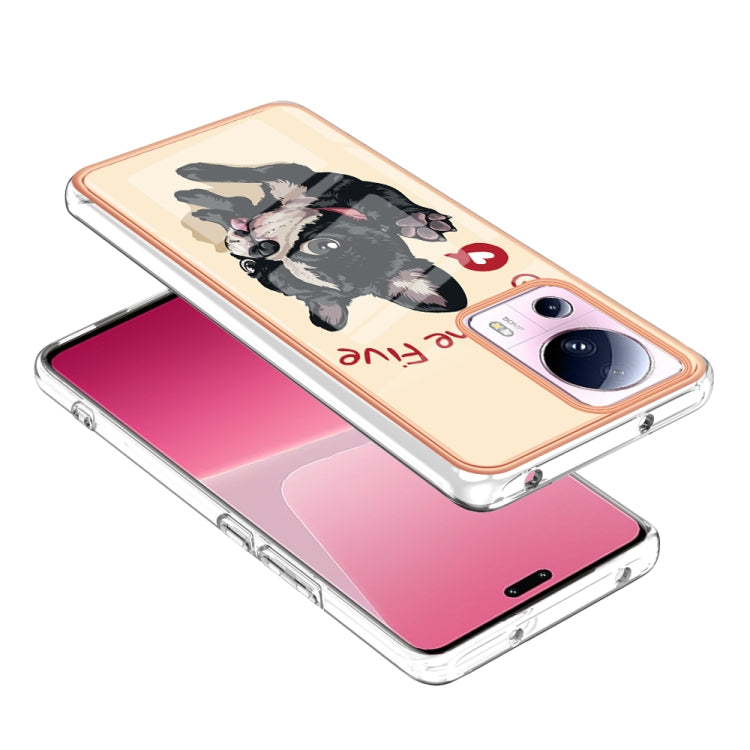 For Xiaomi 13 Lite 5G Electroplating Marble Dual-side IMD Phone Case(Lucky Dog) - 13 Lite Cases by buy2fix | Online Shopping UK | buy2fix