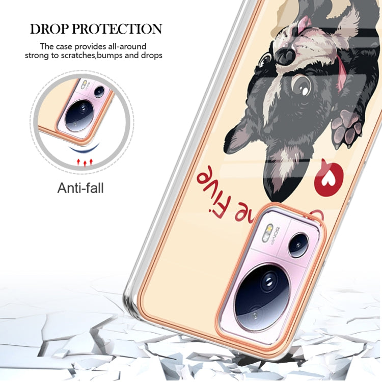 For Xiaomi 13 Lite 5G Electroplating Marble Dual-side IMD Phone Case(Lucky Dog) - 13 Lite Cases by buy2fix | Online Shopping UK | buy2fix