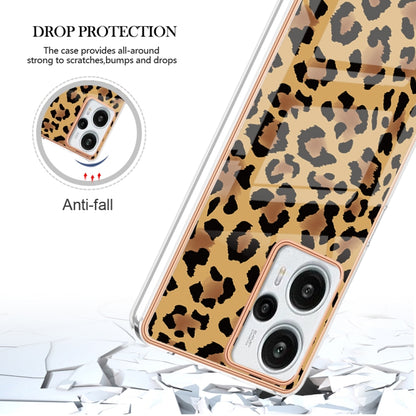 For Xiaomi Poco F5 / Redmi Note 12 Turbo Electroplating Marble Dual-side IMD Phone Case(Leopard Print) - Xiaomi Cases by buy2fix | Online Shopping UK | buy2fix