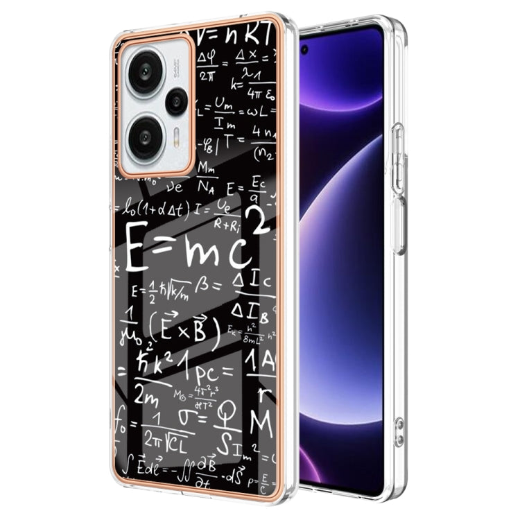 For Xiaomi Poco F5 / Redmi Note 12 Turbo Electroplating Marble Dual-side IMD Phone Case(Equation) - Xiaomi Cases by buy2fix | Online Shopping UK | buy2fix