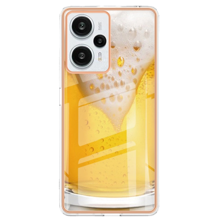 For Xiaomi Poco F5 / Redmi Note 12 Turbo Electroplating Marble Dual-side IMD Phone Case(Draft Beer) - Xiaomi Cases by buy2fix | Online Shopping UK | buy2fix