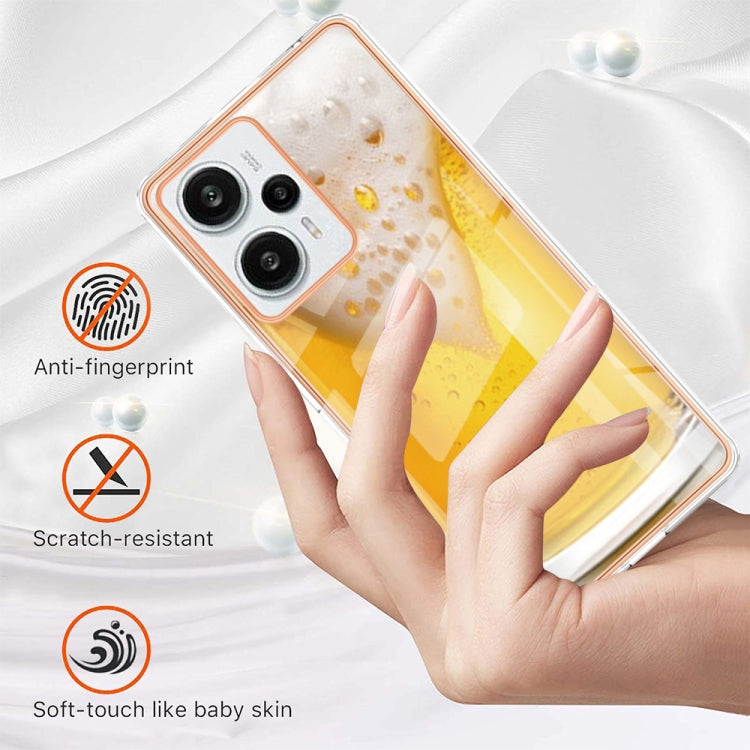 For Xiaomi Poco F5 / Redmi Note 12 Turbo Electroplating Marble Dual-side IMD Phone Case(Draft Beer) - Xiaomi Cases by buy2fix | Online Shopping UK | buy2fix