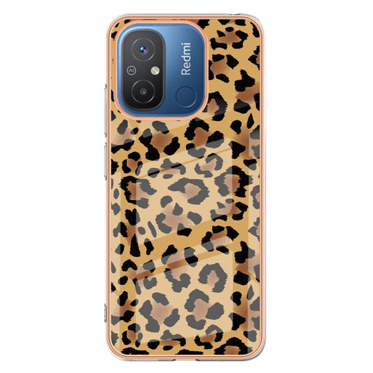 For Xiaomi Redmi 12C / 11A 4G Electroplating Marble Dual-side IMD Phone Case(Leopard Print) by buy2fix