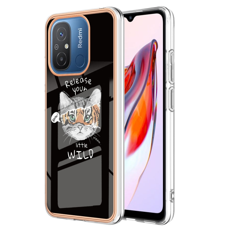 For Xiaomi Redmi 12C / 11A 4G Electroplating Marble Dual-side IMD Phone Case(Natural Growth) by buy2fix