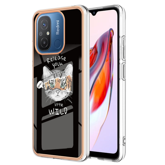 For Xiaomi Redmi 12C / 11A 4G Electroplating Marble Dual-side IMD Phone Case(Natural Growth) by buy2fix