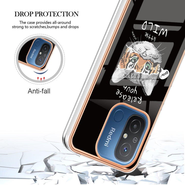 For Xiaomi Redmi 12C / 11A 4G Electroplating Marble Dual-side IMD Phone Case(Natural Growth) by buy2fix