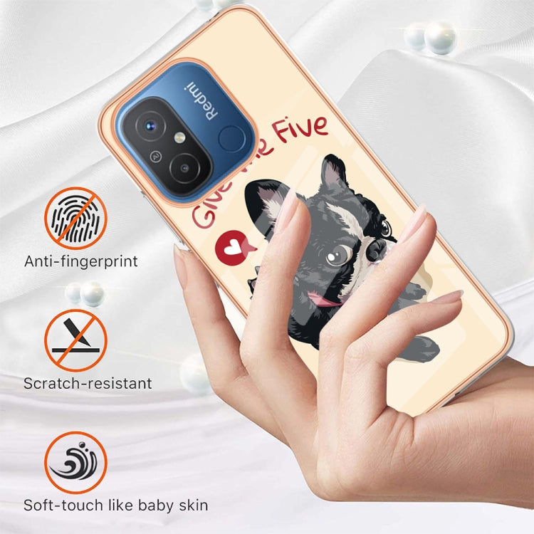 For Xiaomi Redmi 12C / 11A 4G Electroplating Marble Dual-side IMD Phone Case(Lucky Dog) by buy2fix