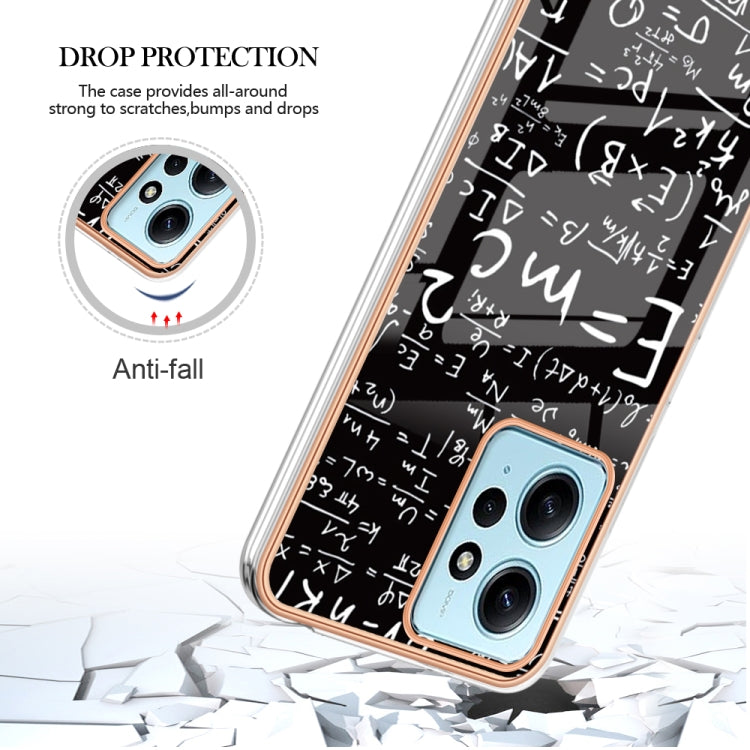 For Xiaomi Redmi Note 12 4G Electroplating Marble Dual-side IMD Phone Case(Equation) - Xiaomi Cases by buy2fix | Online Shopping UK | buy2fix