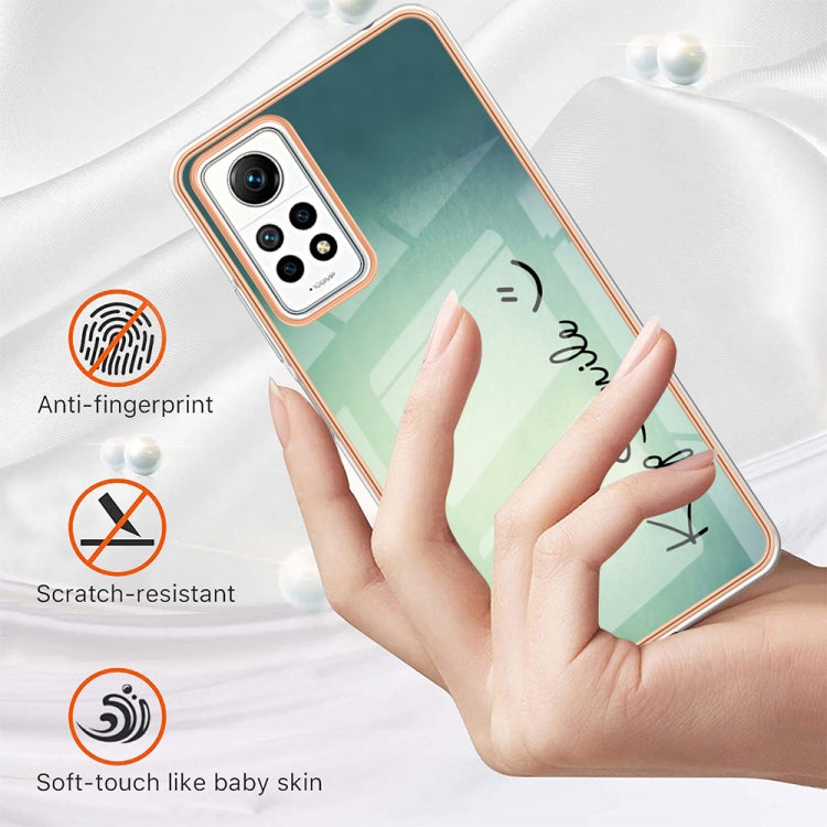 For Xiaomi Redmi Note 12 Pro 4G Global Electroplating Marble Dual-side IMD Phone Case(Smile) - Xiaomi Cases by buy2fix | Online Shopping UK | buy2fix