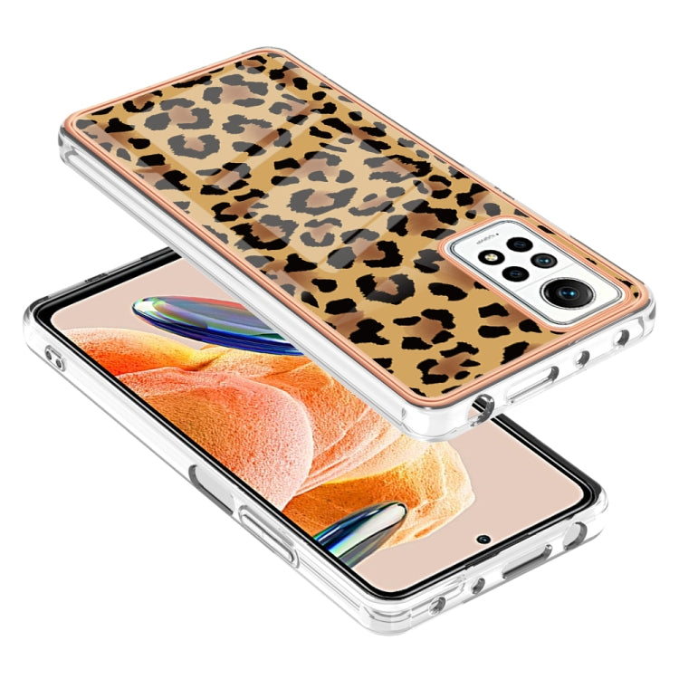 For Xiaomi Redmi Note 12 Pro 4G Global Electroplating Marble Dual-side IMD Phone Case(Leopard Print) - Xiaomi Cases by buy2fix | Online Shopping UK | buy2fix