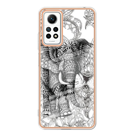 For Xiaomi Redmi Note 12 Pro 4G Global Electroplating Marble Dual-side IMD Phone Case(Totem Elephant) by buy2fix
