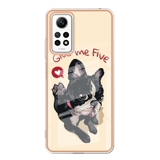 For Xiaomi Redmi Note 12 Pro 4G Global Electroplating Marble Dual-side IMD Phone Case(Lucky Dog) by buy2fix