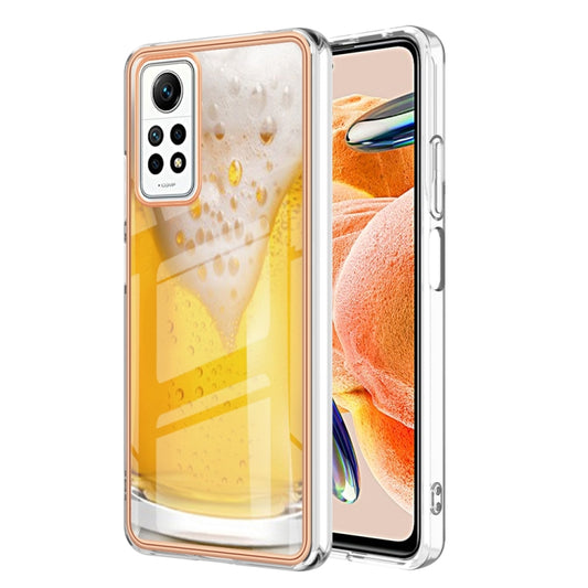 For Xiaomi Redmi Note 12 Pro 4G Global Electroplating Marble Dual-side IMD Phone Case(Draft Beer) by buy2fix