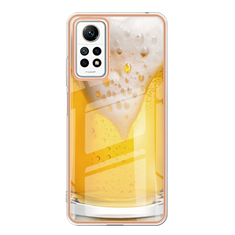 For Xiaomi Redmi Note 12 Pro 4G Global Electroplating Marble Dual-side IMD Phone Case(Draft Beer) - Xiaomi Cases by buy2fix | Online Shopping UK | buy2fix