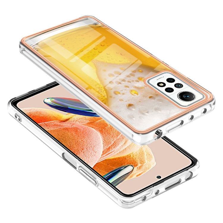 For Xiaomi Redmi Note 12 Pro 4G Global Electroplating Marble Dual-side IMD Phone Case(Draft Beer) - Xiaomi Cases by buy2fix | Online Shopping UK | buy2fix