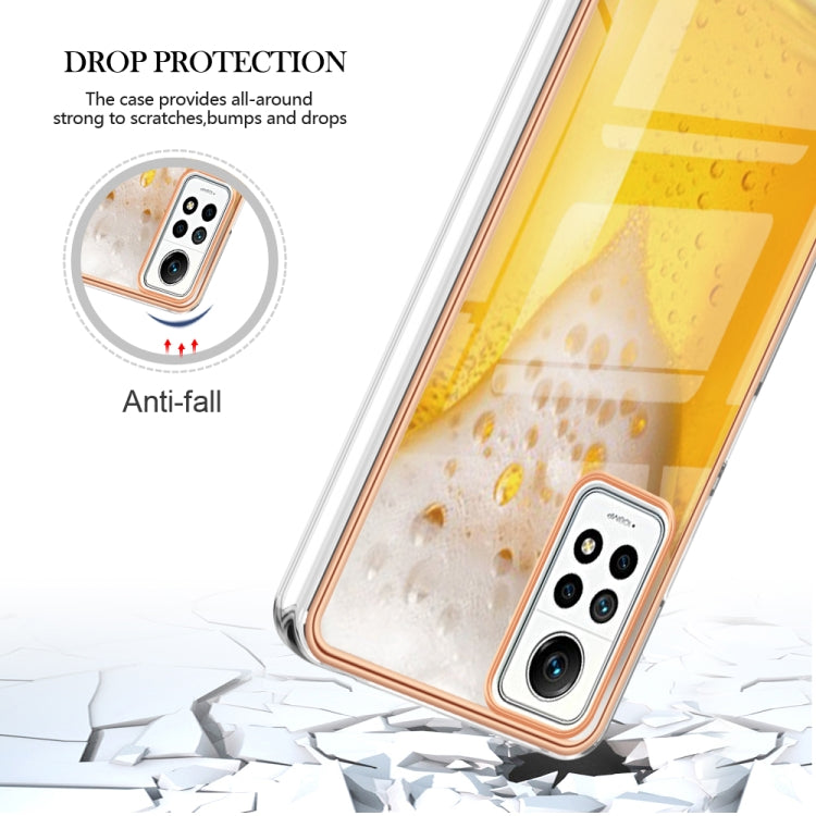 For Xiaomi Redmi Note 12 Pro 4G Global Electroplating Marble Dual-side IMD Phone Case(Draft Beer) - Xiaomi Cases by buy2fix | Online Shopping UK | buy2fix