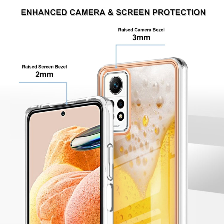 For Xiaomi Redmi Note 12 Pro 4G Global Electroplating Marble Dual-side IMD Phone Case(Draft Beer) - Xiaomi Cases by buy2fix | Online Shopping UK | buy2fix