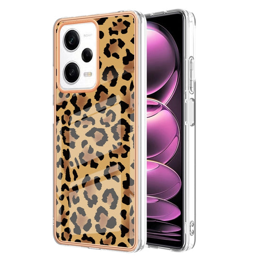 For Xiaomi Redmi Note 12 Pro 5G Global Electroplating Marble Dual-side IMD Phone Case(Leopard Print) - Xiaomi Cases by buy2fix | Online Shopping UK | buy2fix