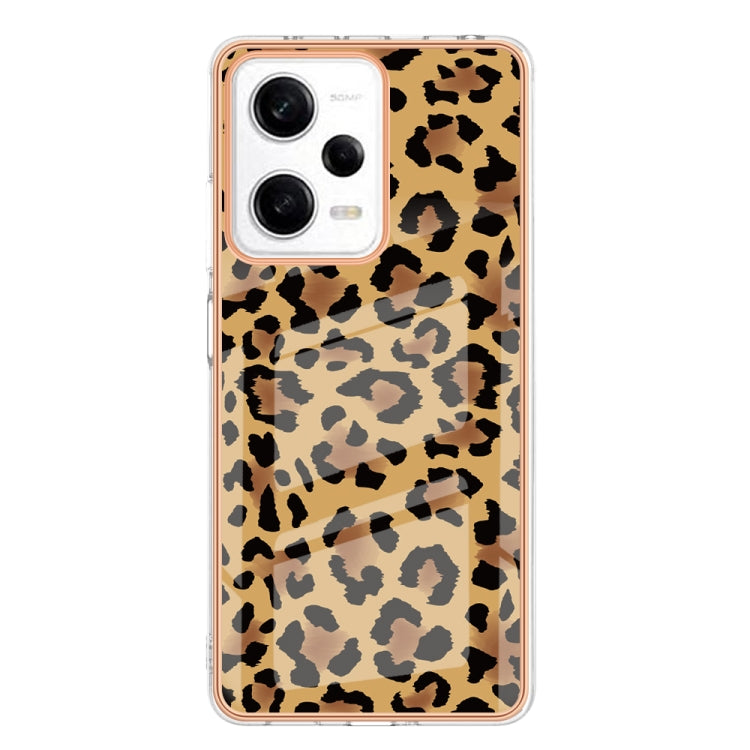 For Xiaomi Redmi Note 12 Pro 5G Global Electroplating Marble Dual-side IMD Phone Case(Leopard Print) - Xiaomi Cases by buy2fix | Online Shopping UK | buy2fix