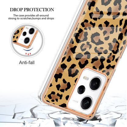 For Xiaomi Redmi Note 12 Pro 5G Global Electroplating Marble Dual-side IMD Phone Case(Leopard Print) - Xiaomi Cases by buy2fix | Online Shopping UK | buy2fix