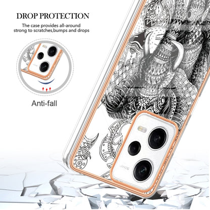 For Xiaomi Redmi Note 12 Pro 5G Global Electroplating Marble Dual-side IMD Phone Case(Totem Elephant) - Xiaomi Cases by buy2fix | Online Shopping UK | buy2fix