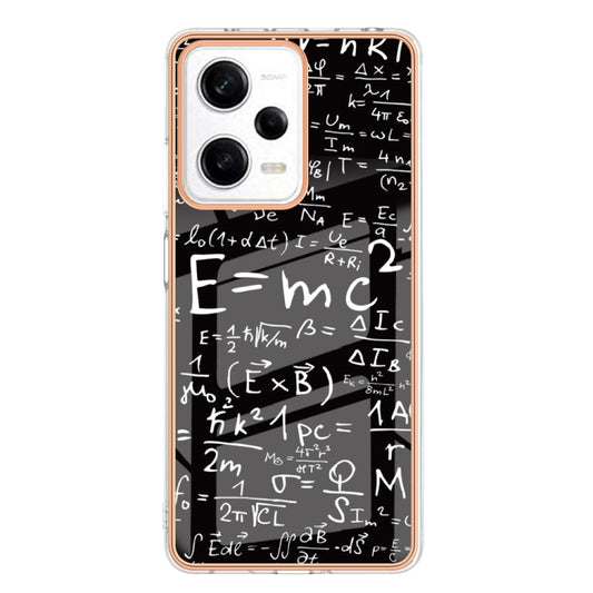 For Xiaomi Redmi Note 12 Pro 5G Global Electroplating Marble Dual-side IMD Phone Case(Equation) by buy2fix