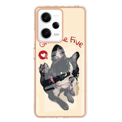 For Xiaomi Redmi Note 12 Pro 5G Global Electroplating Marble Dual-side IMD Phone Case(Lucky Dog) - Xiaomi Cases by buy2fix | Online Shopping UK | buy2fix