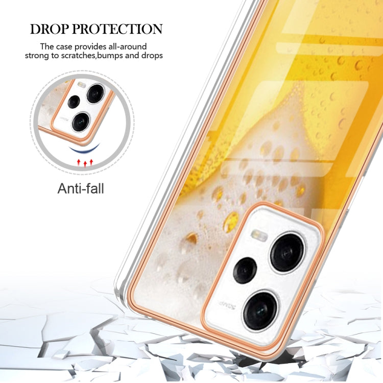 For Xiaomi Redmi Note 12 Pro 5G Global Electroplating Marble Dual-side IMD Phone Case(Draft Beer) - Xiaomi Cases by buy2fix | Online Shopping UK | buy2fix