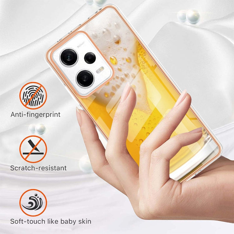 For Xiaomi Redmi Note 12 Pro 5G Global Electroplating Marble Dual-side IMD Phone Case(Draft Beer) - Xiaomi Cases by buy2fix | Online Shopping UK | buy2fix