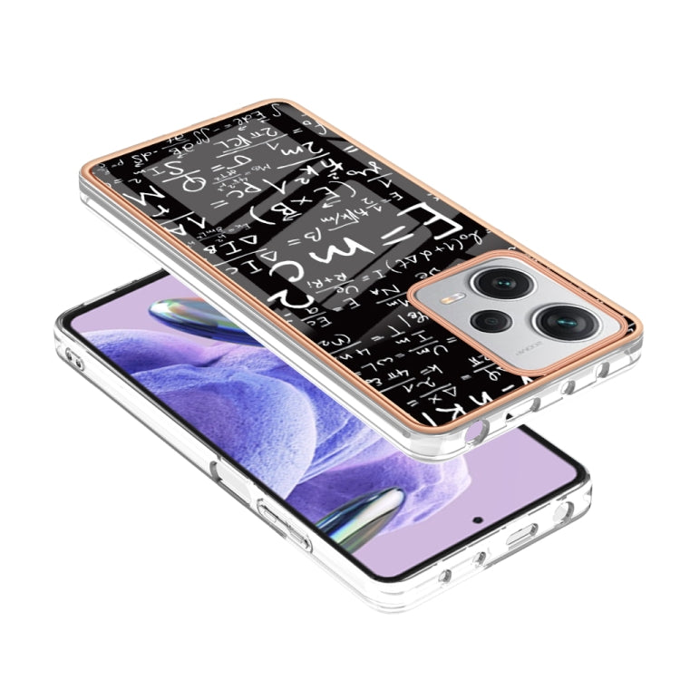 For Xiaomi Redmi Note 12 Pro+ Global Electroplating Marble Dual-side IMD Phone Case(Equation) - Xiaomi Cases by buy2fix | Online Shopping UK | buy2fix