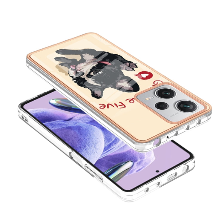 For Xiaomi Redmi Note 12 Pro+ Global Electroplating Marble Dual-side IMD Phone Case(Lucky Dog) - Xiaomi Cases by buy2fix | Online Shopping UK | buy2fix