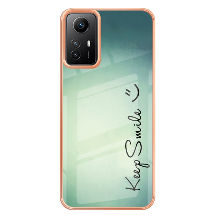 Xiaomi Redmi Note 12S 4G Electroplating Marble Dual-side IMD Phone Case(Smile) - Xiaomi Cases by buy2fix | Online Shopping UK | buy2fix