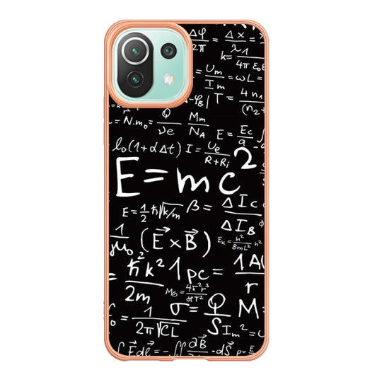 For Xiaomi 11 Lite Electroplating Marble Dual-side IMD Phone Case(Equation) by buy2fix