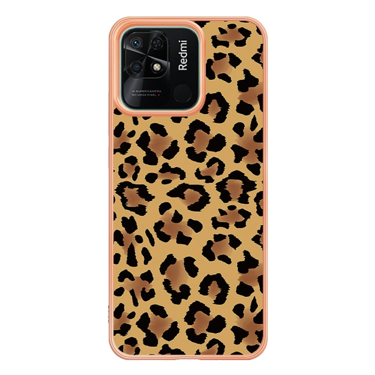 For Xiaomi Redmi 10C Electroplating Marble Dual-side IMD Phone Case(Leopard Print) - Xiaomi Cases by buy2fix | Online Shopping UK | buy2fix