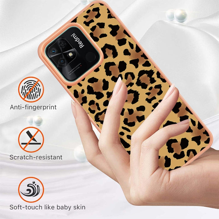 For Xiaomi Redmi 10C Electroplating Marble Dual-side IMD Phone Case(Leopard Print) - Xiaomi Cases by buy2fix | Online Shopping UK | buy2fix