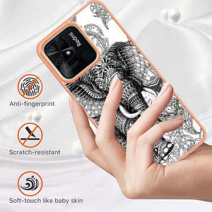 For Xiaomi Redmi 10C Electroplating Marble Dual-side IMD Phone Case(Totem Elephant) - Xiaomi Cases by buy2fix | Online Shopping UK | buy2fix