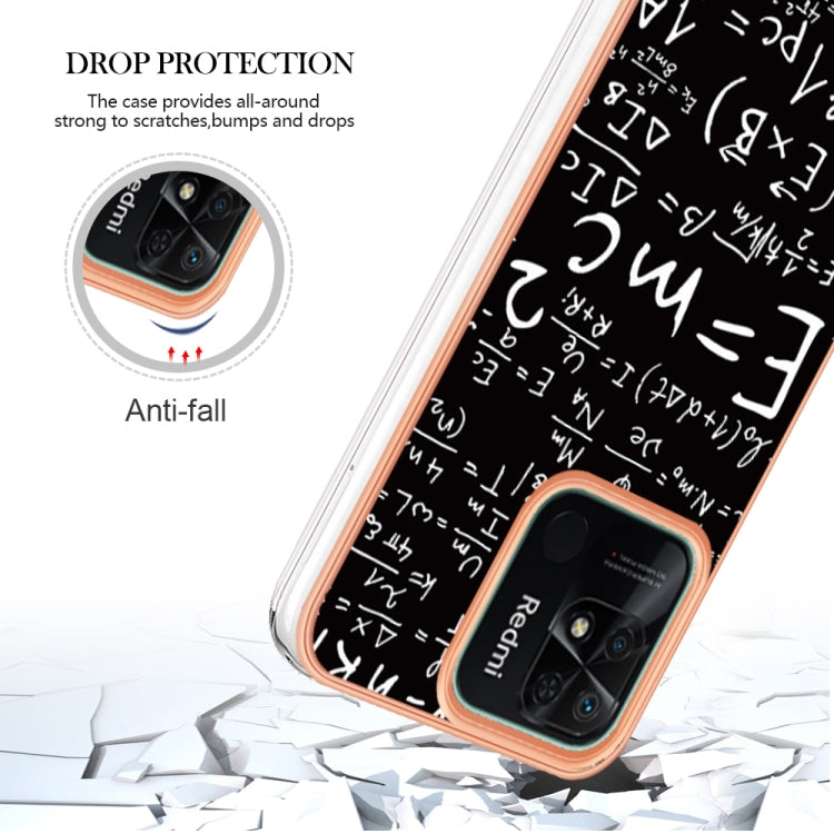 For Xiaomi Redmi 10C Electroplating Marble Dual-side IMD Phone Case(Equation) by buy2fix