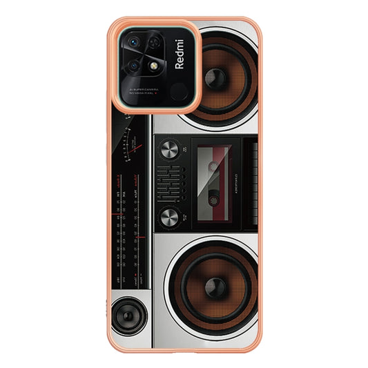 For Xiaomi Redmi 10C Electroplating Marble Dual-side IMD Phone Case(Retro Radio) by buy2fix