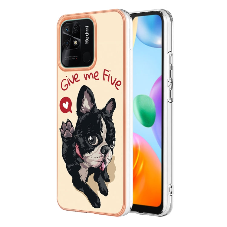 For Xiaomi Redmi 10C Electroplating Marble Dual-side IMD Phone Case(Lucky Dog) - Xiaomi Cases by buy2fix | Online Shopping UK | buy2fix