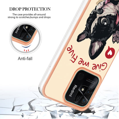 For Xiaomi Redmi 10C Electroplating Marble Dual-side IMD Phone Case(Lucky Dog) - Xiaomi Cases by buy2fix | Online Shopping UK | buy2fix