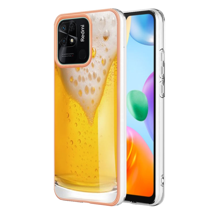 For Xiaomi Redmi 10C Electroplating Marble Dual-side IMD Phone Case(Draft Beer) - Xiaomi Cases by buy2fix | Online Shopping UK | buy2fix