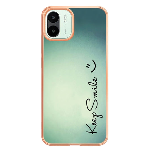 For Xiaomi Redmi A1 Electroplating Marble Dual-side IMD Phone Case(Smile) by buy2fix