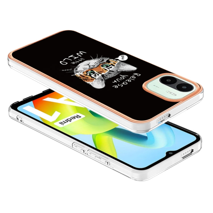 For Xiaomi Redmi A1 Electroplating Marble Dual-side IMD Phone Case(Natural Growth) - Xiaomi Cases by buy2fix | Online Shopping UK | buy2fix